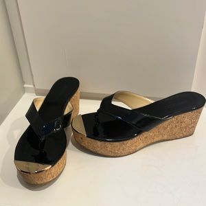 Black Patent Leather Jimmy Choo Platform Sandals. Size EU 40.